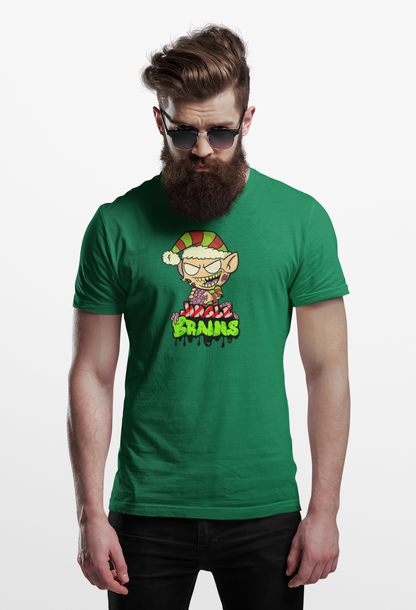 Jingle Brains Tee – Holiday Elf Gone Feral Edition