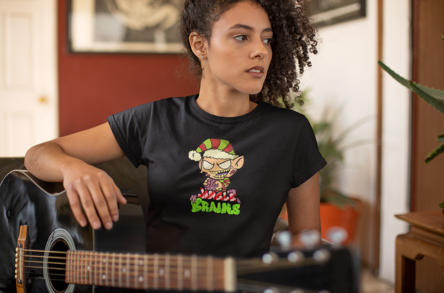 Jingle Brains Tee – Holiday Elf Gone Feral Edition